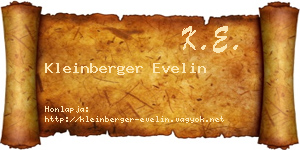 Kleinberger Evelin névjegykártya